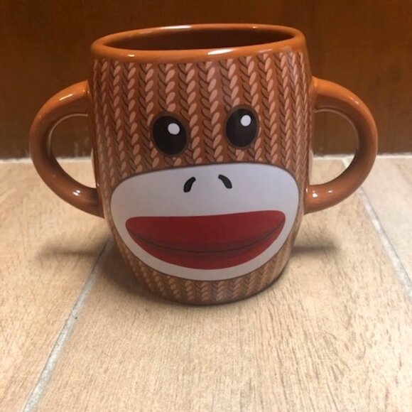 Double Handled Sock Monkey Mug by Galerie - Picture 1 of 6